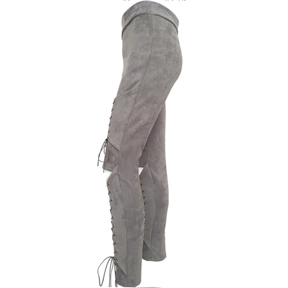 NEW! Suede Lace-up Pants - Picture 3 of 6